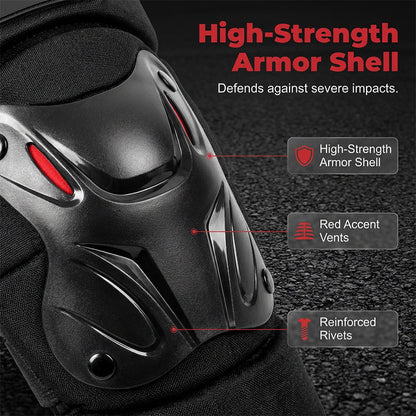 🏍️ 50% DE RÉDUCTION! 🛡️ Lot Protège-Genoux & Coudes Moto – Coque rigide, rembourrage HD & réglable – Sécurité maximale pour chaque trajet 💪