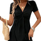👗 50% DE RÉDUCTION 🎀 Robe sans manches à col en V et nœud sur le devant pour femme – Fluide, élégante & parfaite pour les journées chaudes, les brunchs ou les rendez-vous romantiques 🌺