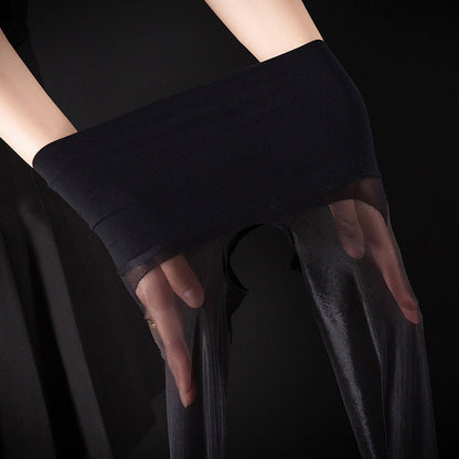 👗 50% DE RÉDUCTION ⏰ Collants gainants brillants à entrejambe ouvert taille haute – Effet seconde peau, maintien du ventre & confortable – parfaits sous robe ou jupe pour une silhouette lisse ✨