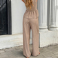 👕 50% DE RÉDUCTION! ✨ Ensemble Deux-Pièces Femme – Haut rayé col V à peplum + pantalon large – Tissu léger, style tendance & confortable – Idéal pour vacances & quotidien 🌴