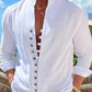 👕 70% DE RÉDUCTION 🌊 Chemise homme été en lin – Respirante, légère & col stand – 4 couleurs, tailles M-3XL – parfaite pour vacances ou quotidien 🌴