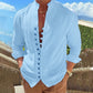 👕 70% DE RÉDUCTION 🌊 Chemise homme été en lin – Respirante, légère & col stand – 4 couleurs, tailles M-3XL – parfaite pour vacances ou quotidien 🌴