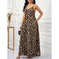 👗 50% DE RÉDUCTION 🐆 Robe maxi imprimé léopard – Col en V, bretelles spaghetti & poches latérales – Tissu léger & fluide – parfaite pour l’été, la plage ou une soirée audacieuse 🌿