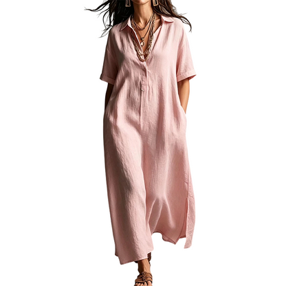 👗 50% DE RÉDUCTION! ✨ Robe Longue en Coton Lin – Légère, respirante & coupe ample flatteuse – Poches cachées, 8 couleurs & tailles S–3XL – Satisfait ou remboursé 30J 🌿