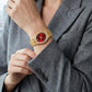 ⌚ 50% DE RÉDUCTION 💎 Montre quartz ovale élégante pour femme – Cadre fin, bracelet en alliage doré & cadran minimaliste – idéale pour un look chic au quotidien ou au bureau ✨