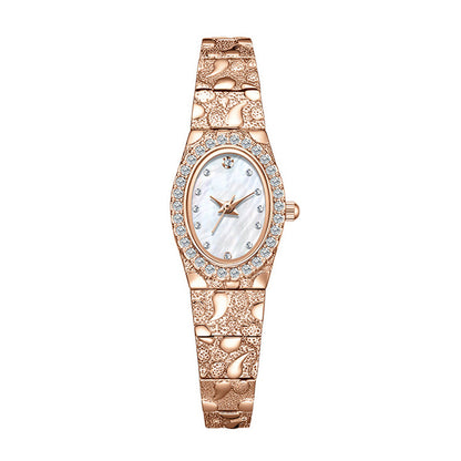 ⌚ 50% DE RÉDUCTION 💎 Montre quartz ovale élégante pour femme – Cadre fin, bracelet en alliage doré & cadran minimaliste – idéale pour un look chic au quotidien ou au bureau ✨
