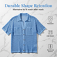 👚 50% DE RÉDUCTION ✨ Chemise boutonnée tricotée à manches courtes – Tissu ajouré, poches poitrine & coupe légère – Parfaite pour un look décontracté ou chic en été – confortable et respirante 🧶