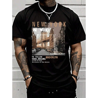 👕 50% DE RÉDUCTION ⏰ T-shirt manches courtes style urbain New York City – Coton doux, graphisme iconique & respirant – parfait pour un look décontracté ou les voyages – inspiré du streetwear américain 🗽