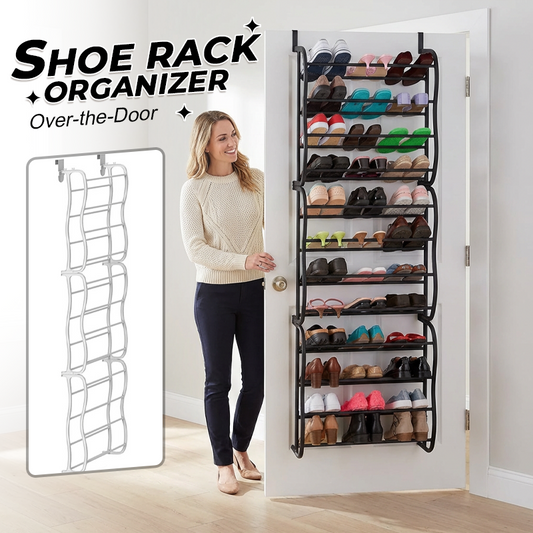 👟 50% DE RÉDUCTION 🏆 Organisateur de chaussures suspendu – 24 poches & installation sans outils – Compatible portes standard, jusqu’à 24 paires – parfait pour l’entrée ou le placard 🚪✨