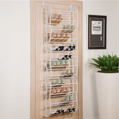 👟 50% DE RÉDUCTION 🏆 Organisateur de chaussures suspendu – 24 poches & installation sans outils – Compatible portes standard, jusqu’à 24 paires – parfait pour l’entrée ou le placard 🚪✨
