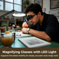 🔍 50% DE RÉDUCTION! 💡 Loupe de précision LED mains libres – Grossissement multiple, éclairage sans ombre & optique claire – Idéale pour soudure, modélisme & lecture 📚