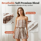 👚 50% DE RÉDUCTION 🌸 Ensemble 2 pièces sans bretelles imprimé pour femme – Top fluide & short assorti – Parfait pour l’été, la plage ou les journées chaudes – look bohème et confortable 🩳