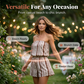 👚 50% DE RÉDUCTION 🌸 Ensemble 2 pièces sans bretelles imprimé pour femme – Top fluide & short assorti – Parfait pour l’été, la plage ou les journées chaudes – look bohème et confortable 🩳