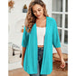 🧥 50% DE RÉDUCTION ✨ Cardigan ouvert grande taille femme – Léger, mi-long & manches mi-courtes – Parfait pour la mi-saison ou les soirées fraîches – style décontracté et confortable 🍁