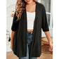 🧥 50% DE RÉDUCTION ✨ Cardigan ouvert grande taille femme – Léger, mi-long & manches mi-courtes – Parfait pour la mi-saison ou les soirées fraîches – style décontracté et confortable 🍁