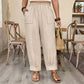 👖 50% DE RÉDUCTION ✨ Pantalon femme casual à chevilles retroussées – Coupe ample & ceinture élastique – Couleurs unies, parfait pour un look décontracté ou chic – confortable et intemporel 🍂🌸