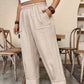 👖 50% DE RÉDUCTION ✨ Pantalon femme casual à chevilles retroussées – Coupe ample & ceinture élastique – Couleurs unies, parfait pour un look décontracté ou chic – confortable et intemporel 🍂🌸