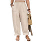 👖 50% DE RÉDUCTION ✨ Pantalon femme casual à chevilles retroussées – Coupe ample & ceinture élastique – Couleurs unies, parfait pour un look décontracté ou chic – confortable et intemporel 🍂🌸