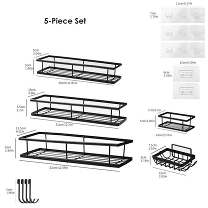 🧴 50% DE RÉDUCTION 💥 Ensemble d’étagères de salle de bain sans perçage – Acier anti-rouille & drainage rapide – Rangement modulaire, idéal pour shampoings, gels douche ou accessoires 🛁