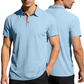 👔 50% DE RÉDUCTION 🌿 Chemise homme à col texturé contrasté – Respirante & absorbante – 5 couleurs, tailles S-3XL – style moderne et durable ✨
