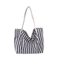👜 50% DE RÉDUCTION 🏖️ Sac cabas de plage à rayures verticales classiques – Léger & spacieux – Lavable en machine, parfait pour courses, piscine ou week-end 🛍️