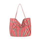 👜 50% DE RÉDUCTION 🏖️ Sac cabas de plage à rayures verticales classiques – Léger & spacieux – Lavable en machine, parfait pour courses, piscine ou week-end 🛍️