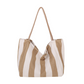 👜 50% DE RÉDUCTION 🏖️ Sac cabas de plage à rayures verticales classiques – Léger & spacieux – Lavable en machine, parfait pour courses, piscine ou week-end 🛍️