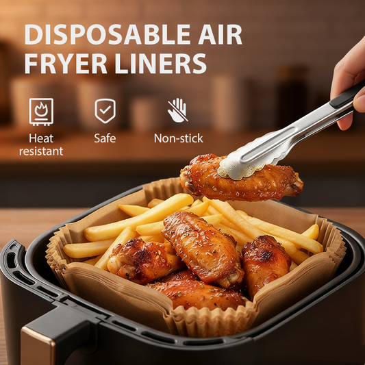 🍟 50% DE RÉDUCTION! 📄 Feuilles de Cuisson Jetables pour Friteuse À Air – Antihydros, résistantes à la chaleur & faciles à utiliser – Parfaites pour des fritures saines et sans nettoyage 🧑‍🍳