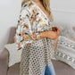 🧥 50% DE RÉDUCTION 🌸 Cardigan femme à fleurs, manches volantées & nouer – Style bohème fluide & ample – Léger, aéré – parfait pour le printemps ou les soirées d’été – romantique et décontracté 🌿