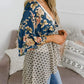 🧥 50% DE RÉDUCTION 🌸 Cardigan femme à fleurs, manches volantées & nouer – Style bohème fluide & ample – Léger, aéré – parfait pour le printemps ou les soirées d’été – romantique et décontracté 🌿