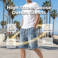 🩳 50% DE RÉDUCTION 🏙️ Short cargo denim ample homme – Style urbain, poches profondes & ceinture élastique – 3 couleurs, tailles M-3XL – idéal streetwear ou été 🛹