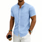 👔 50% DE RÉDUCTION 🌿 Chemise homme à manches courtes coupe ample unie – Coton respirant & coupe décontractée – Confort toute la journée – indispensable pour le travail, les week-ends ou les sorties 🧢🌸