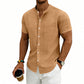 👔 50% DE RÉDUCTION 🌿 Chemise homme à manches courtes coupe ample unie – Coton respirant & coupe décontractée – Confort toute la journée – indispensable pour le travail, les week-ends ou les sorties 🧢🌸