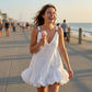 👗 60% DE RÉDUCTION ✨ Robe d’été légère à col en V – Ourlet bouffant & bretelles réglables – Fluide, élégante – parfaite pour les vacances ou les journées ensoleillées 🌸