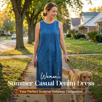 👗 60% DE RÉDUCTION 💥 Robe décontractée en jean pour l'été – Classique, légère & élégante sans effort – Parfaite pour les journées chaudes ou un look effortless ✨