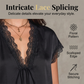 👚 50% DE RÉDUCTION 🌸 Haut dentelle femme col V manches courtes – Assemblage complexe & tombé fluide – 5 couleurs, tailles S-2XL – idéal pour le bureau ou les soirées ✨💃
