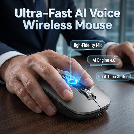 🖱️ 50% DE RÉDUCTION! 💬 Souris sans fil intelligente à commande vocale IA – Précise, sans fil & polyvalente – Idéale pour le travail et le quotidien ✨