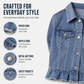 🧥 50% DE RÉDUCTION ⏰ Veste en jean d’été à manches volantées pour femme – Denim léger & coupe féminine – Parfaite pour la mi-saison ou les soirées d’été – look vintage moderne et décontracté 🌸