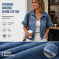 🧥 50% DE RÉDUCTION ⏰ Veste en jean d’été à manches volantées pour femme – Denim léger & coupe féminine – Parfaite pour la mi-saison ou les soirées d’été – look vintage moderne et décontracté 🌸