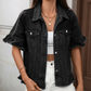 🧥 50% DE RÉDUCTION ⏰ Veste en jean d’été à manches volantées pour femme – Denim léger & coupe féminine – Parfaite pour la mi-saison ou les soirées d’été – look vintage moderne et décontracté 🌸