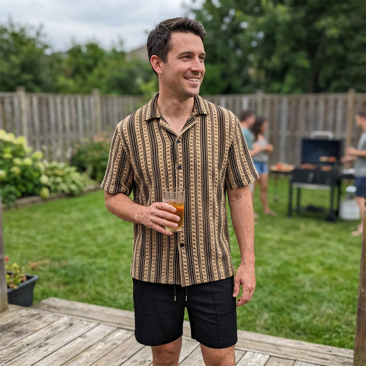 👕 50% DE RÉDUCTION ☀️ Ensemble décontracté homme – Chemise manches courtes & short – Léger, confortable & parfait pour les journées chaudes – look estival sans effort ✨🩳