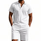 👕 50% DE RÉDUCTION 🩳 Ensemble homme 2 pièces décontracté – Haut & short en lin respirant – Col revers, 7 couleurs, tailles S-3XL – parfait pour l’été, la plage ou les vacances 🌊✨