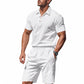 👕 50% DE RÉDUCTION 🩳 Ensemble homme 2 pièces décontracté – Haut & short en lin respirant – Col revers, 7 couleurs, tailles S-3XL – parfait pour l’été, la plage ou les vacances 🌊✨