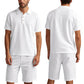 👕 50% DE RÉDUCTION 🩳 Ensemble homme 2 pièces décontracté – Haut & short en lin respirant – Col revers, 7 couleurs, tailles S-3XL – parfait pour l’été, la plage ou les vacances 🌊✨