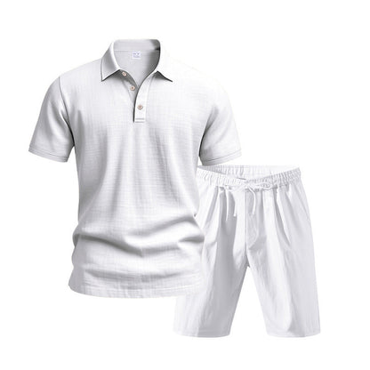 👕 50% DE RÉDUCTION 🩳 Ensemble homme 2 pièces décontracté – Haut & short en lin respirant – Col revers, 7 couleurs, tailles S-3XL – parfait pour l’été, la plage ou les vacances 🌊✨