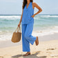 👗 50% DE RÉDUCTION ☀️ Ensemble loungewear col V – Été sans effort, doux & respirant – Coupe décontractée, parfait pour la maison ou les sorties – style facile au quotidien 🌸