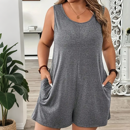 👗 60% DE RÉDUCTION 💥 Combinaison sans manches grande taille avec poches – Fluide, confortable & polyvalente – Idéale pour l’été, les voyages ou le quotidien – élégante sans effort ✨