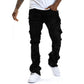👖 50% DE RÉDUCTION 💥 Jean stretch jambes évasées homme – Effet usé, lavage vintage & patchwork – Denim confortable, look streetwear rétro – parfait pour un style décontracté ou affirmé ✨
