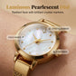 ⌚ 50% DE RÉDUCTION ✨ Montre bracelet femme élégante luxe – Cadran nacré, cristaux appliqués main & bracelet maille tressée – Or, or rose & blanc – parfaite pour le bureau ou les soirées 💎