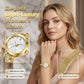 ⌚ 50% DE RÉDUCTION ✨ Montre bracelet femme élégante luxe – Cadran nacré, cristaux appliqués main & bracelet maille tressée – Or, or rose & blanc – parfaite pour le bureau ou les soirées 💎